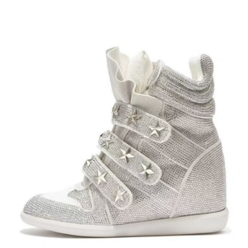 Leather Sneaker Care Kit - Modische Schuhe für Damen Hochwertige Luxus-Strass-Stiefeletten